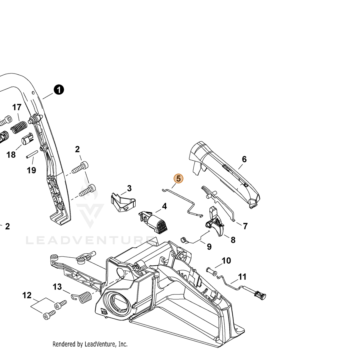 ECHO part C454000570 — IPL diagram snippet (6x zoom, amber highlight)