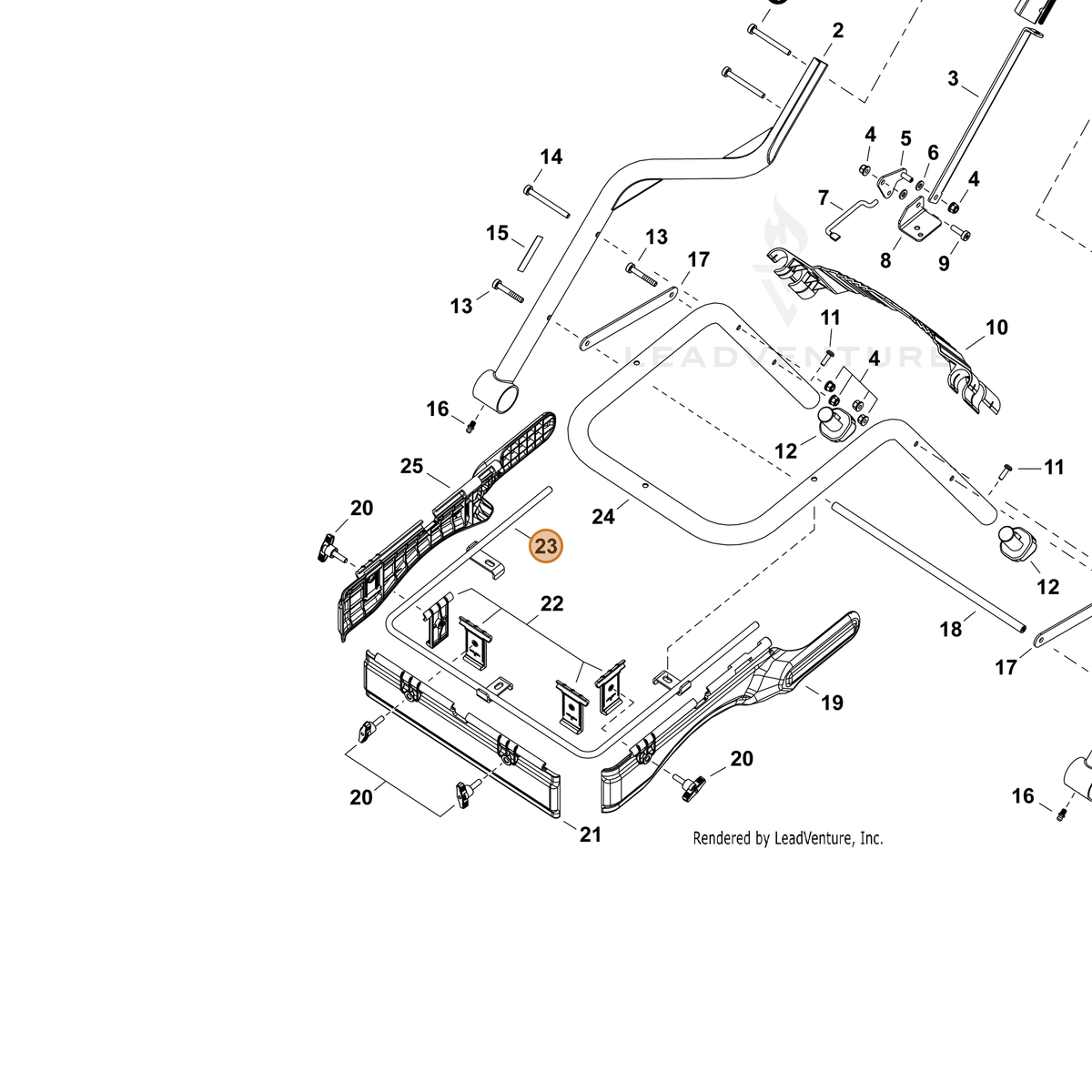 ECHO part C455000010 — IPL diagram snippet (6x zoom, amber highlight)