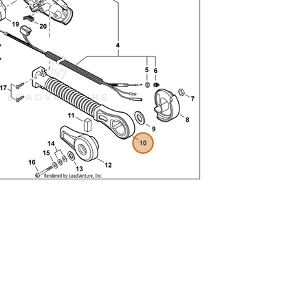 ECHO part C456000050 — IPL diagram snippet (6x zoom, amber highlight)