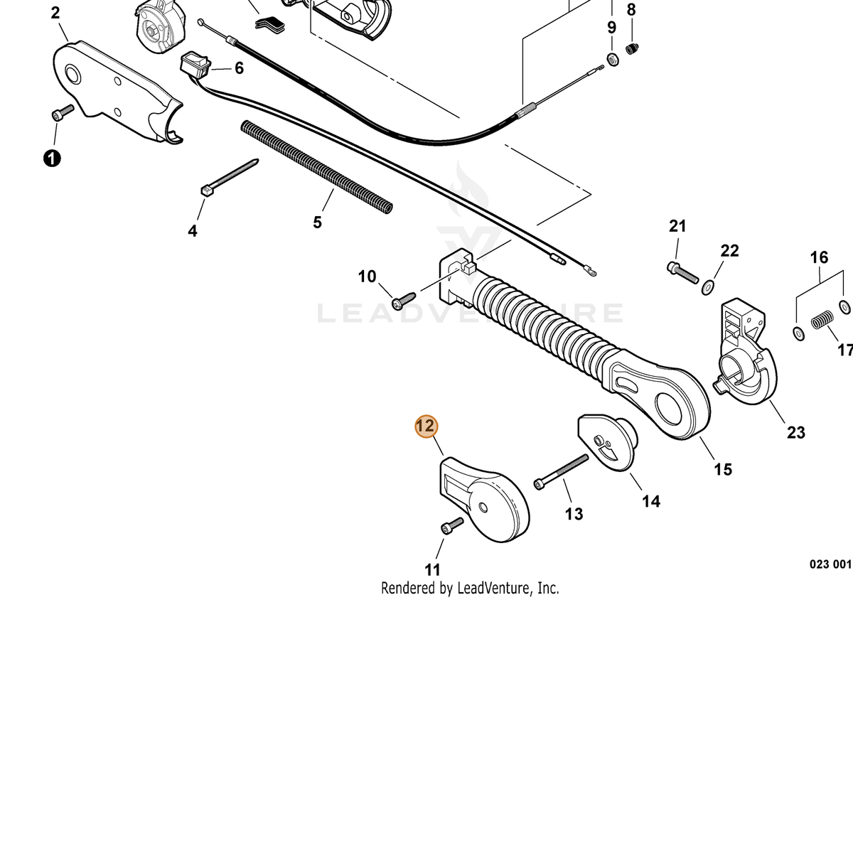 ECHO part C459000020 — IPL diagram snippet (6x zoom, amber highlight)