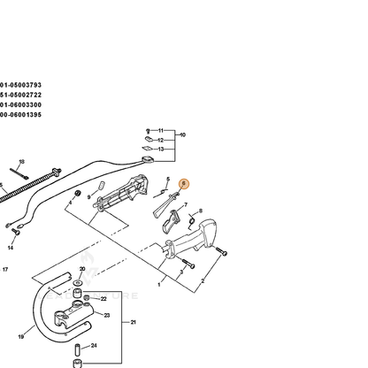 ECHO part C460000011 — IPL diagram snippet (6x zoom, amber highlight)