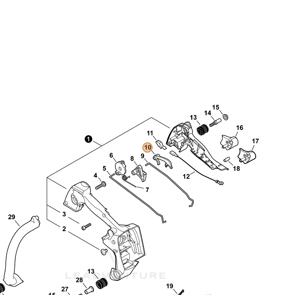 ECHO part C460000041 — IPL diagram snippet (6x zoom, amber highlight)