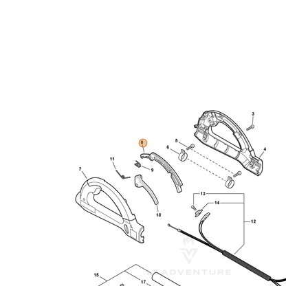 ECHO part C460000100 — IPL diagram snippet (6x zoom, amber highlight)
