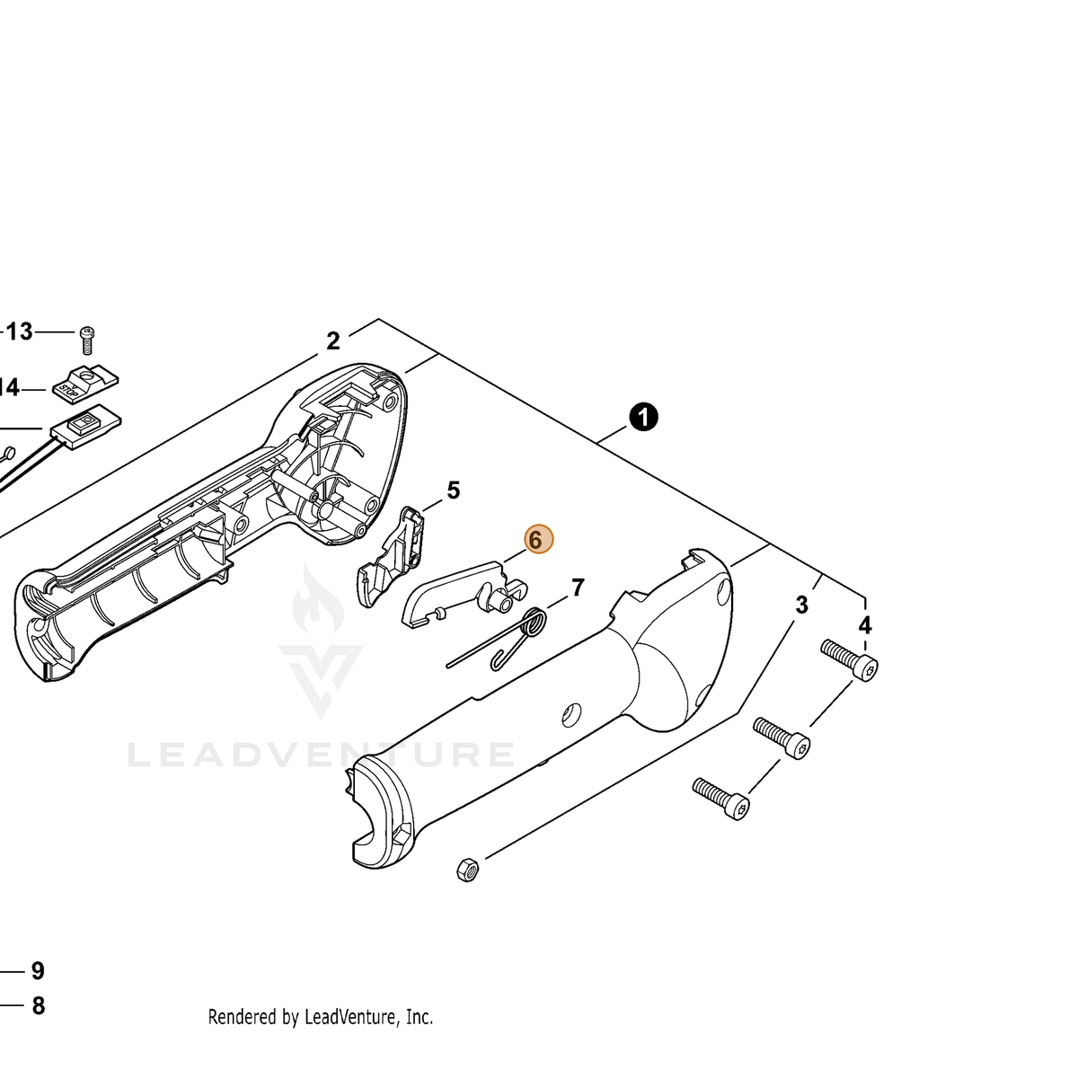 ECHO part C460000111 — IPL diagram snippet (6x zoom, amber highlight)
