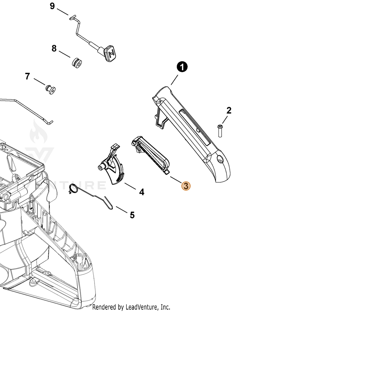 ECHO part C460000301 — IPL diagram snippet (6x zoom, amber highlight)