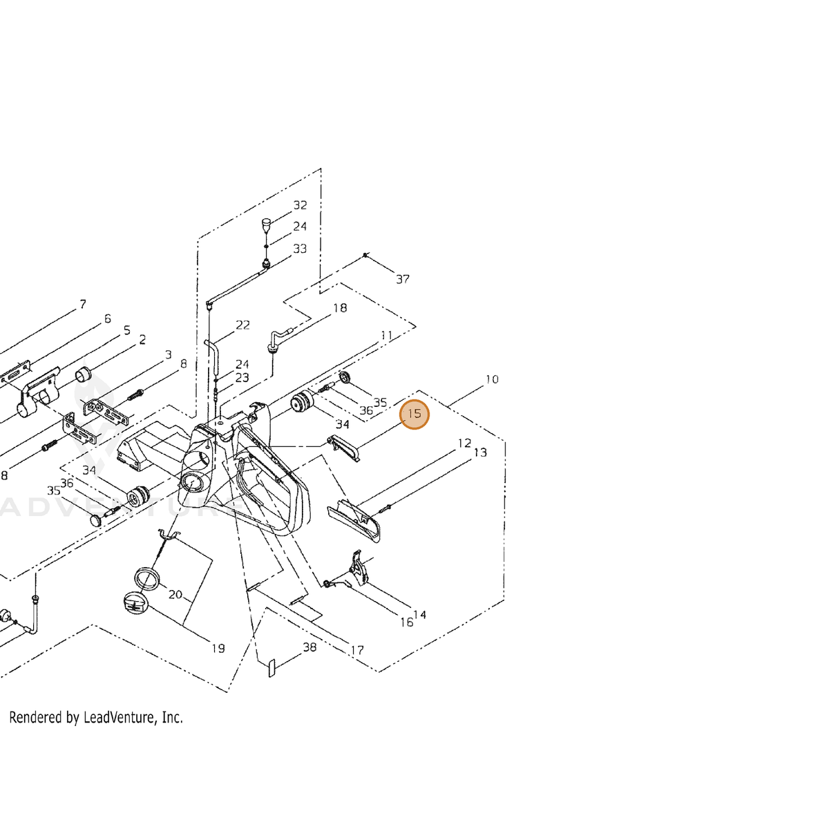 ECHO part C460000311 — IPL diagram snippet (6x zoom, amber highlight)
