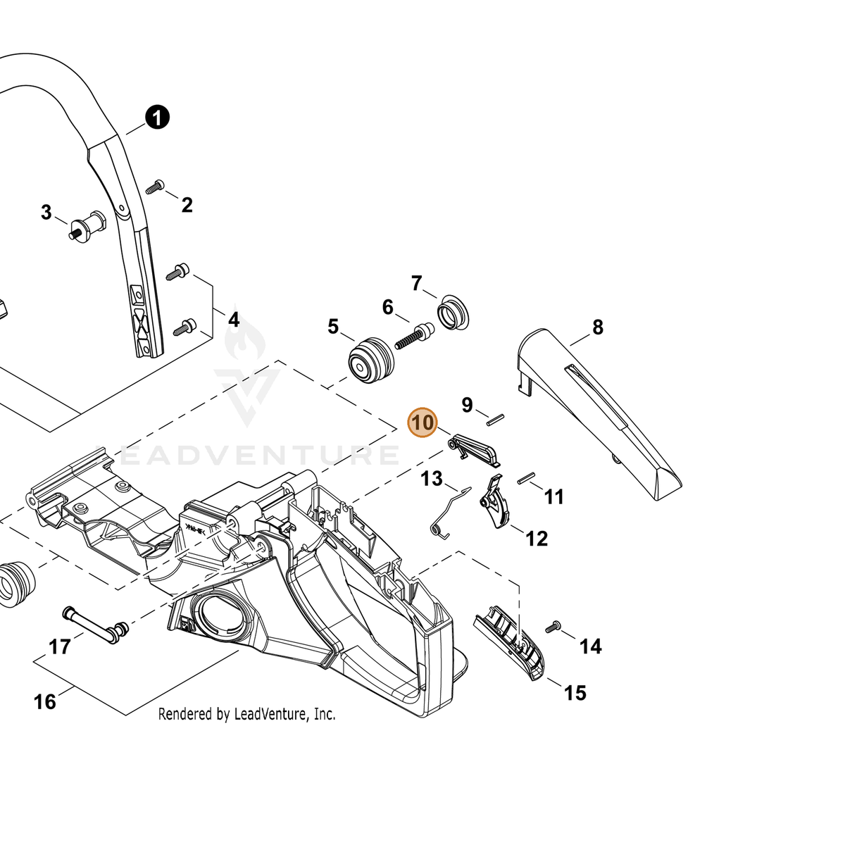 ECHO part C460000391 — IPL diagram snippet (6x zoom, amber highlight)