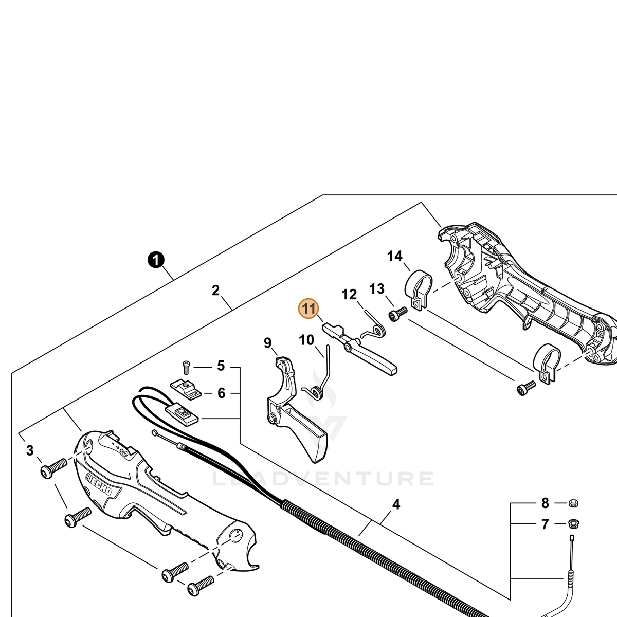 ECHO part C460000441 — IPL diagram snippet (6x zoom, amber highlight)