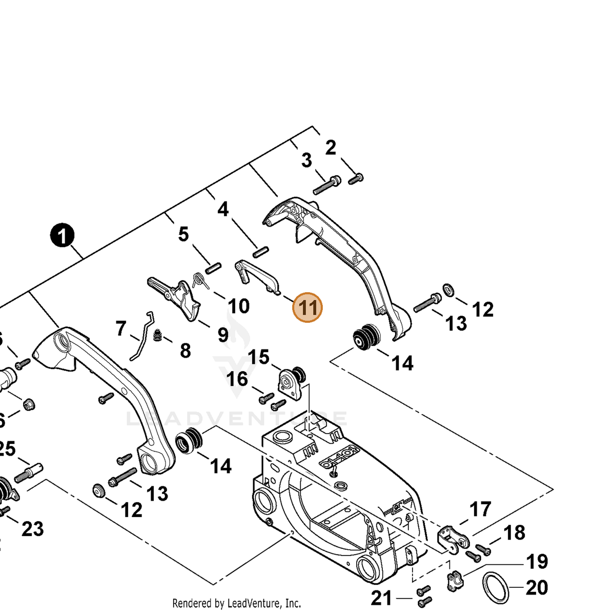 ECHO part C460000450 — IPL diagram snippet (6x zoom, amber highlight)