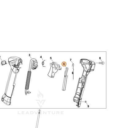 ECHO part C460000490 — IPL diagram snippet (6x zoom, amber highlight)