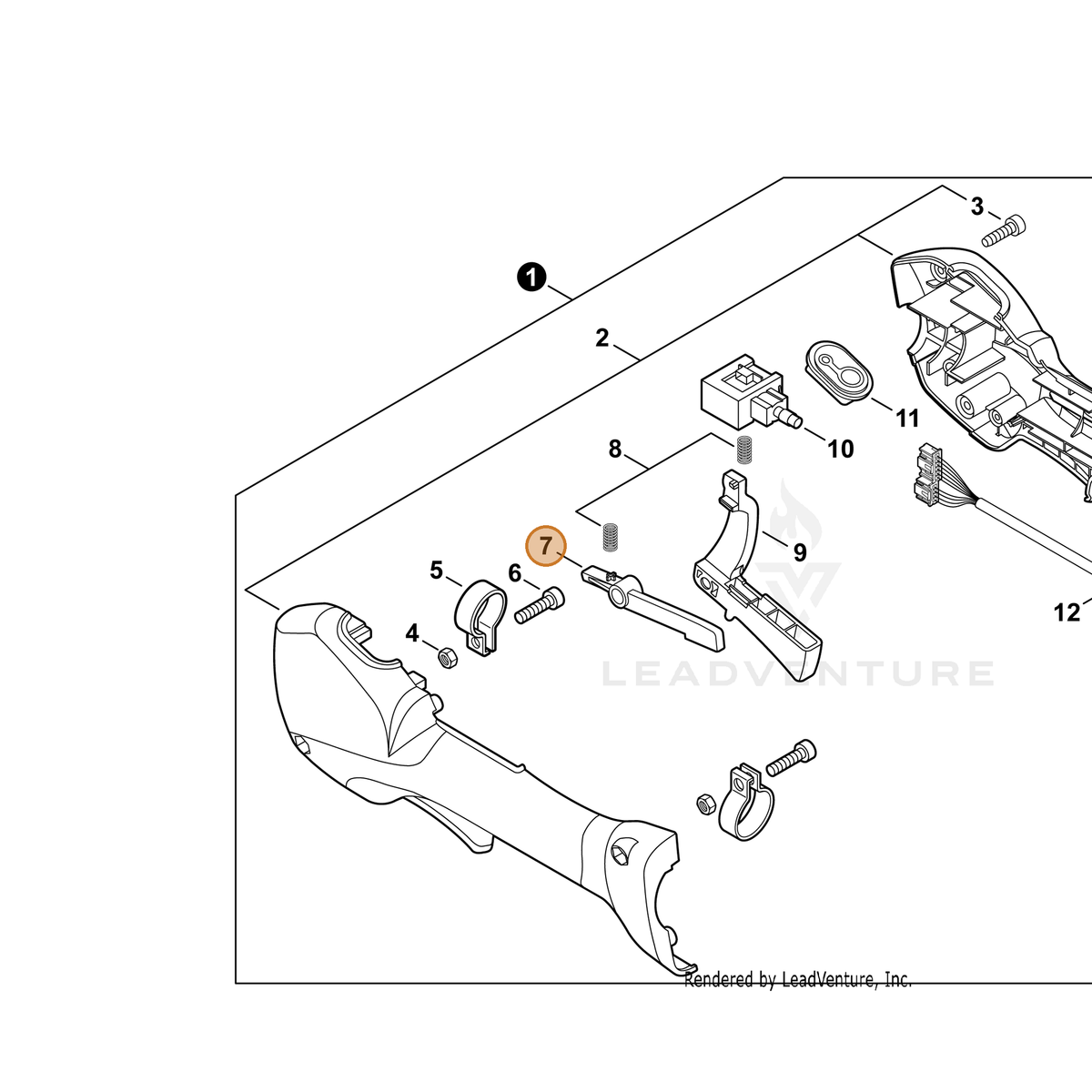 ECHO part C460000570 — IPL diagram snippet (6x zoom, amber highlight)