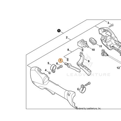 ECHO part C460000570 — IPL diagram snippet (6x zoom, amber highlight)