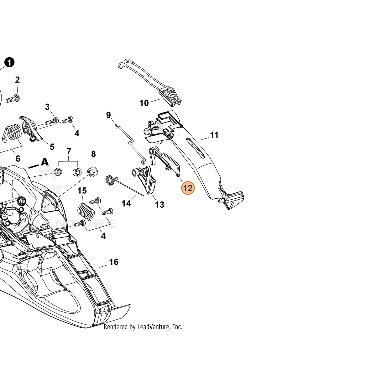 ECHO part C460000591 — IPL diagram snippet (6x zoom, amber highlight)