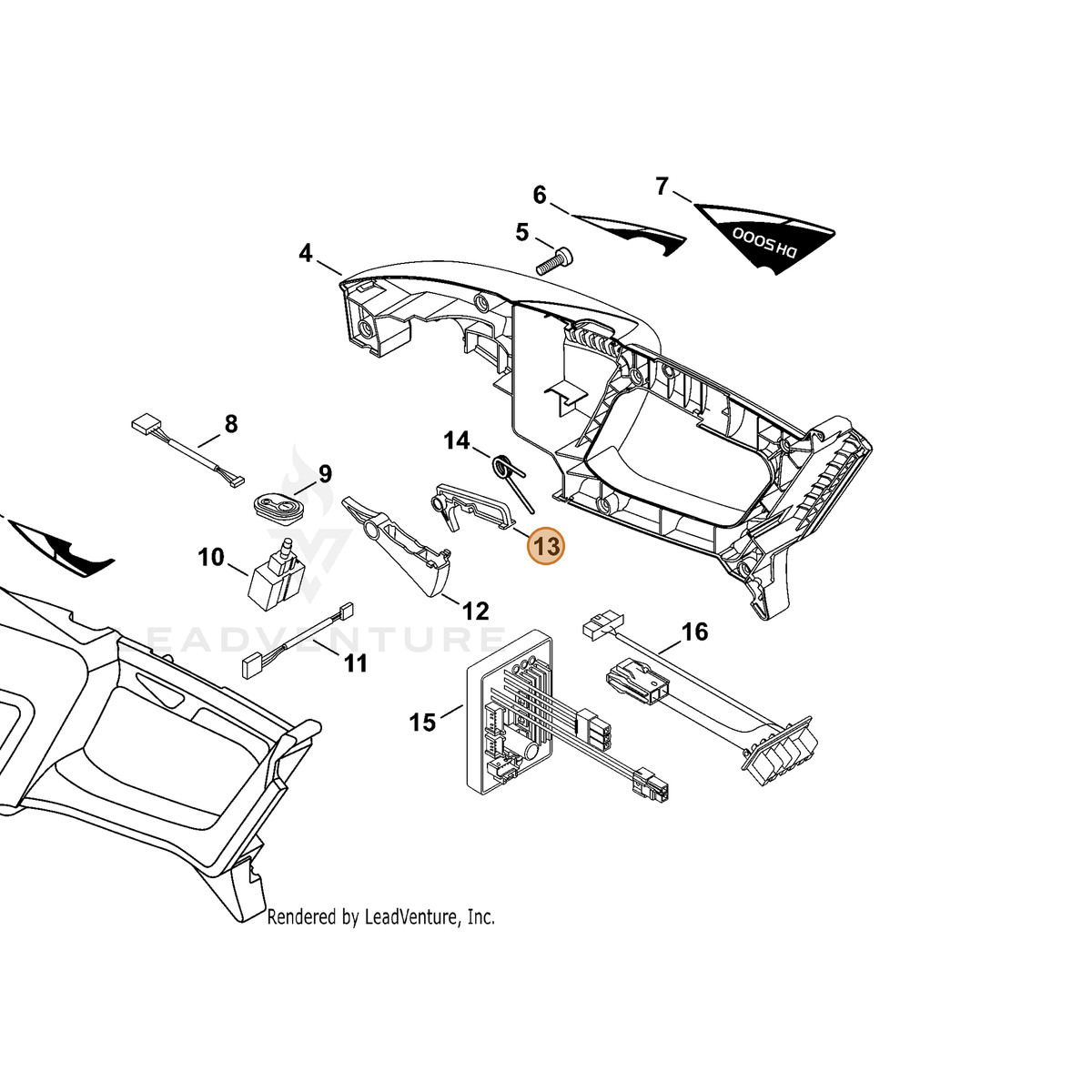 ECHO part C460000610 — IPL diagram snippet (6x zoom, amber highlight)