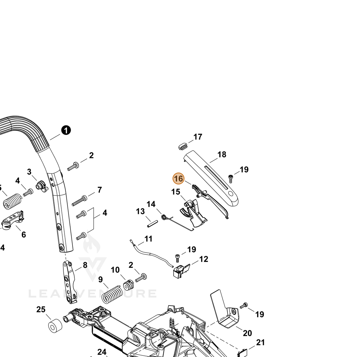 ECHO part C460000660 — IPL diagram snippet (6x zoom, amber highlight)