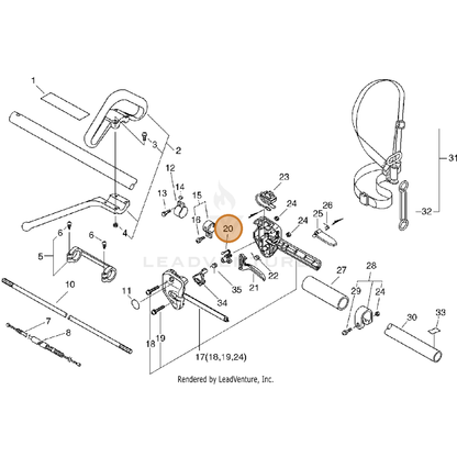 ECHO part C461000000 — IPL diagram snippet (6x zoom, amber highlight)