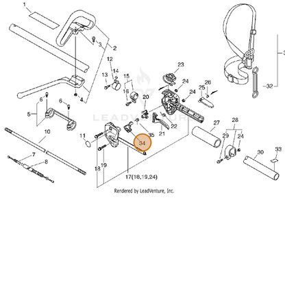 ECHO part C461000010 — IPL diagram snippet (6x zoom, amber highlight)