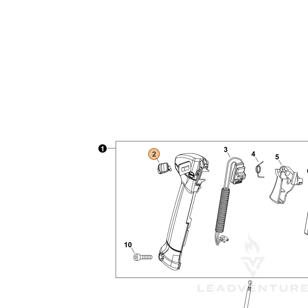 ECHO part C463000000 — IPL diagram snippet (6x zoom, amber highlight)