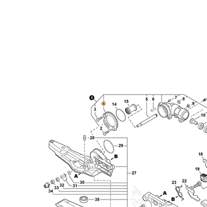 ECHO part C465000040 — IPL diagram snippet (6x zoom, amber highlight)