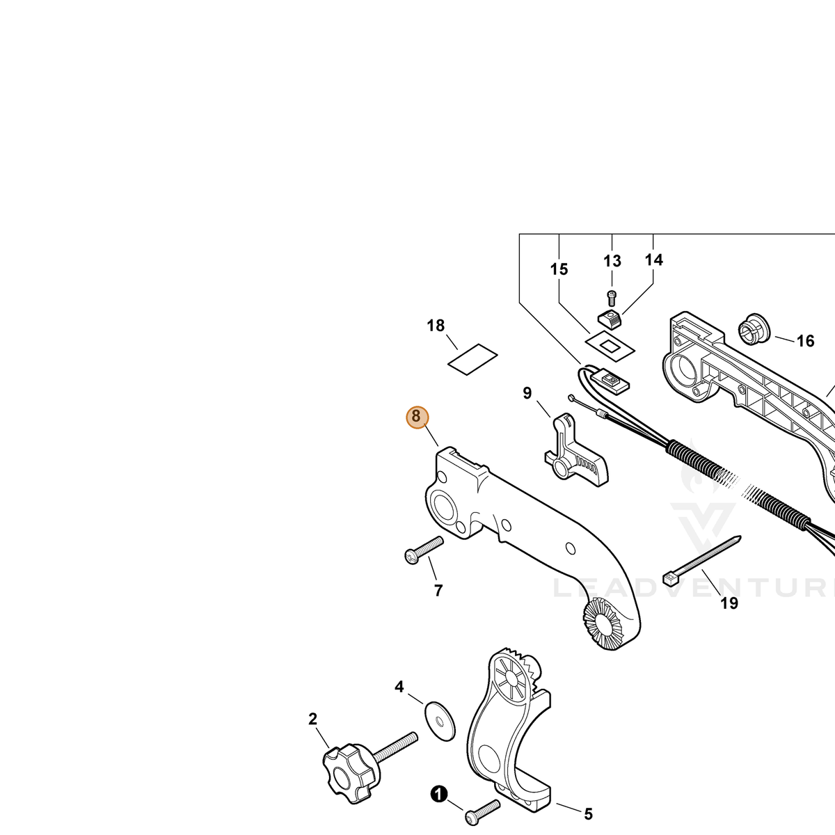 ECHO part C470000020 — IPL diagram snippet (6x zoom, amber highlight)