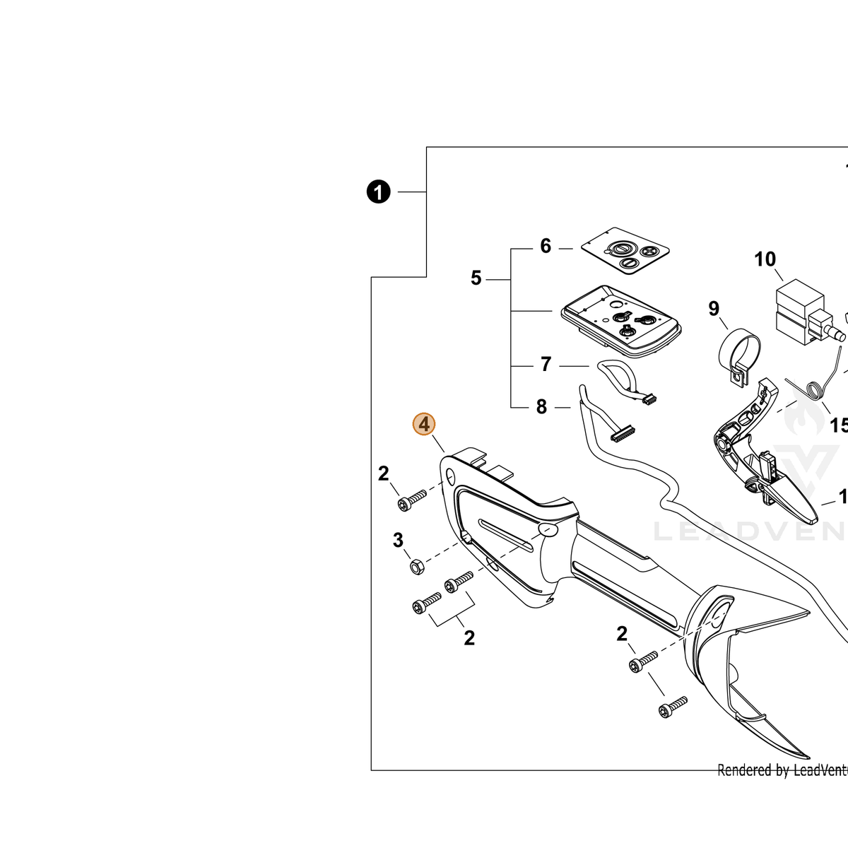 ECHO part C470000300 — IPL diagram snippet (6x zoom, amber highlight)