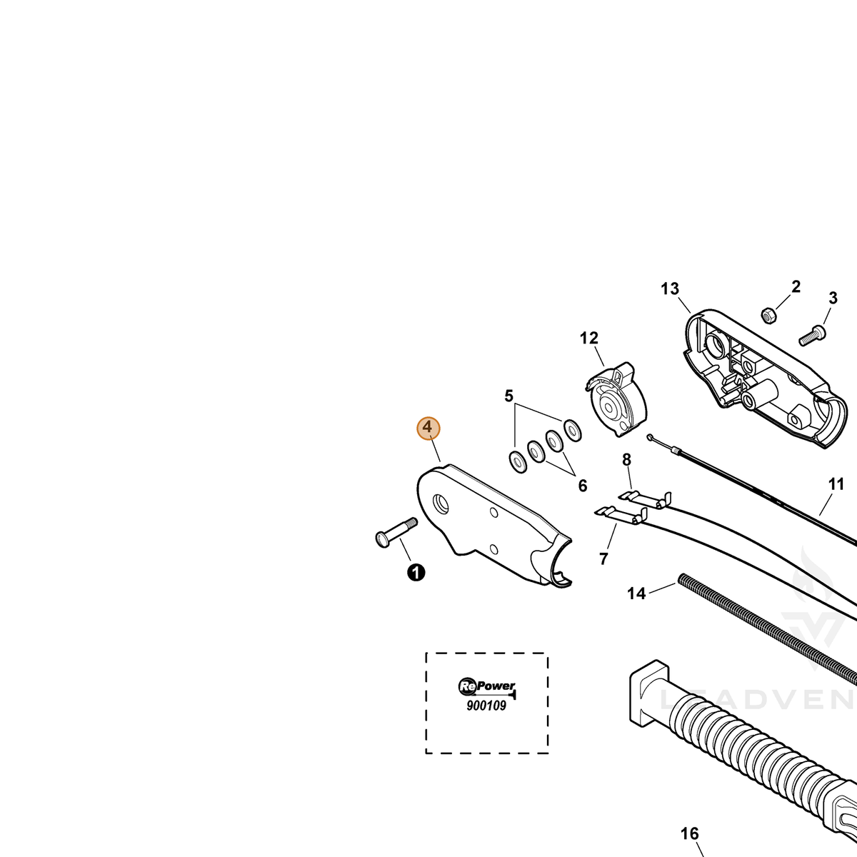ECHO part C471000050 — IPL diagram snippet (6x zoom, amber highlight)
