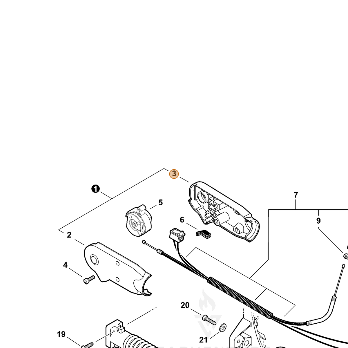 ECHO part C471000102 — IPL diagram snippet (6x zoom, amber highlight)