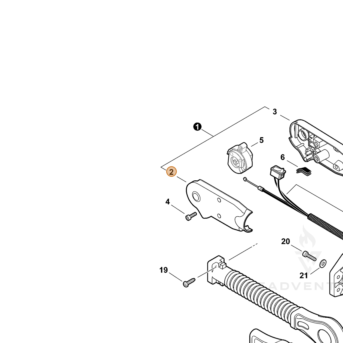 ECHO part C471000115 — IPL diagram snippet (6x zoom, amber highlight)