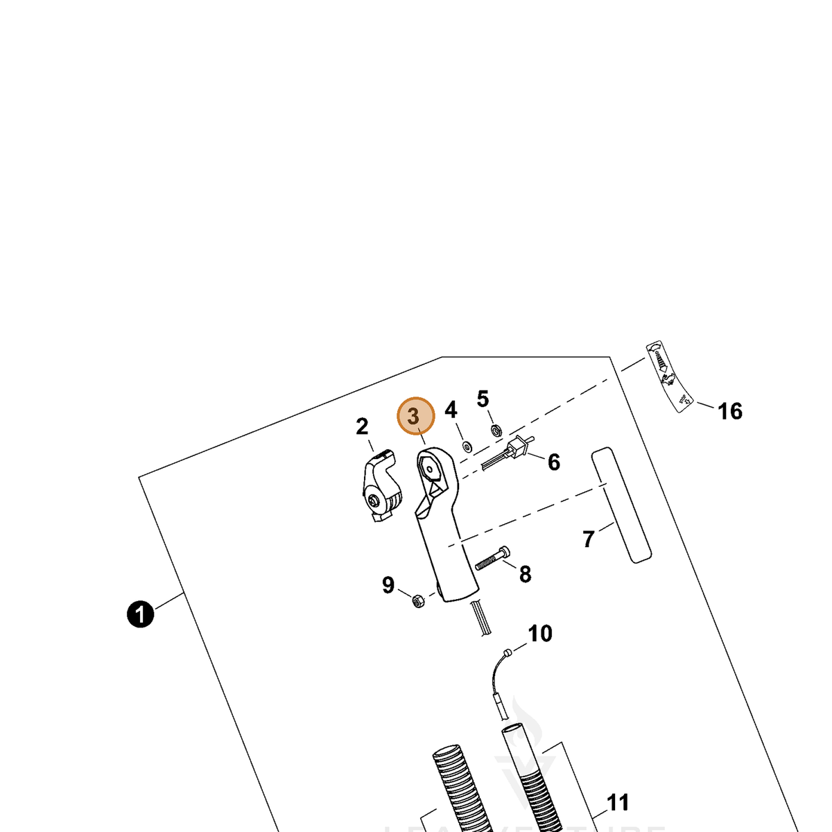 ECHO part C471000121 — IPL diagram snippet (6x zoom, amber highlight)