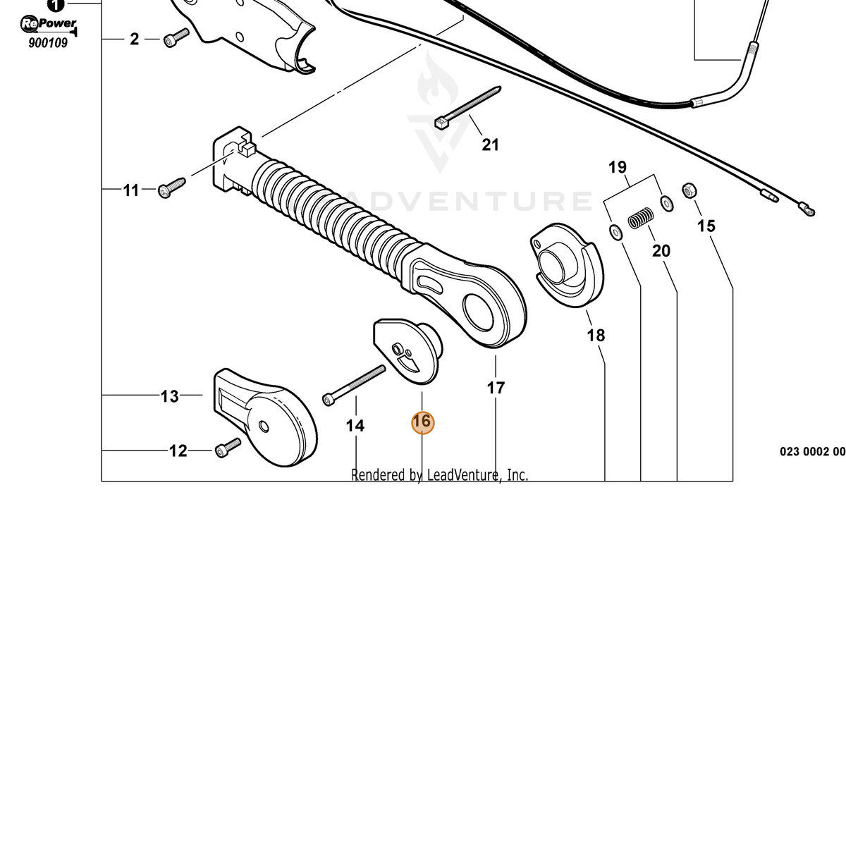 ECHO part C472000030 — IPL diagram snippet (6x zoom, amber highlight)