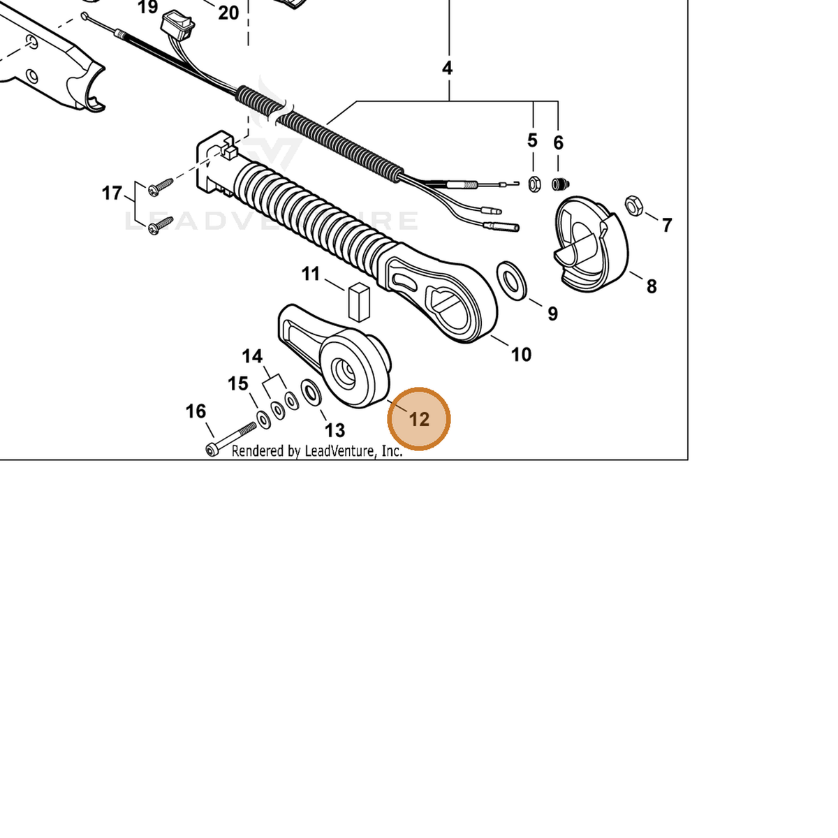 ECHO part C472000051 — IPL diagram snippet (6x zoom, amber highlight)