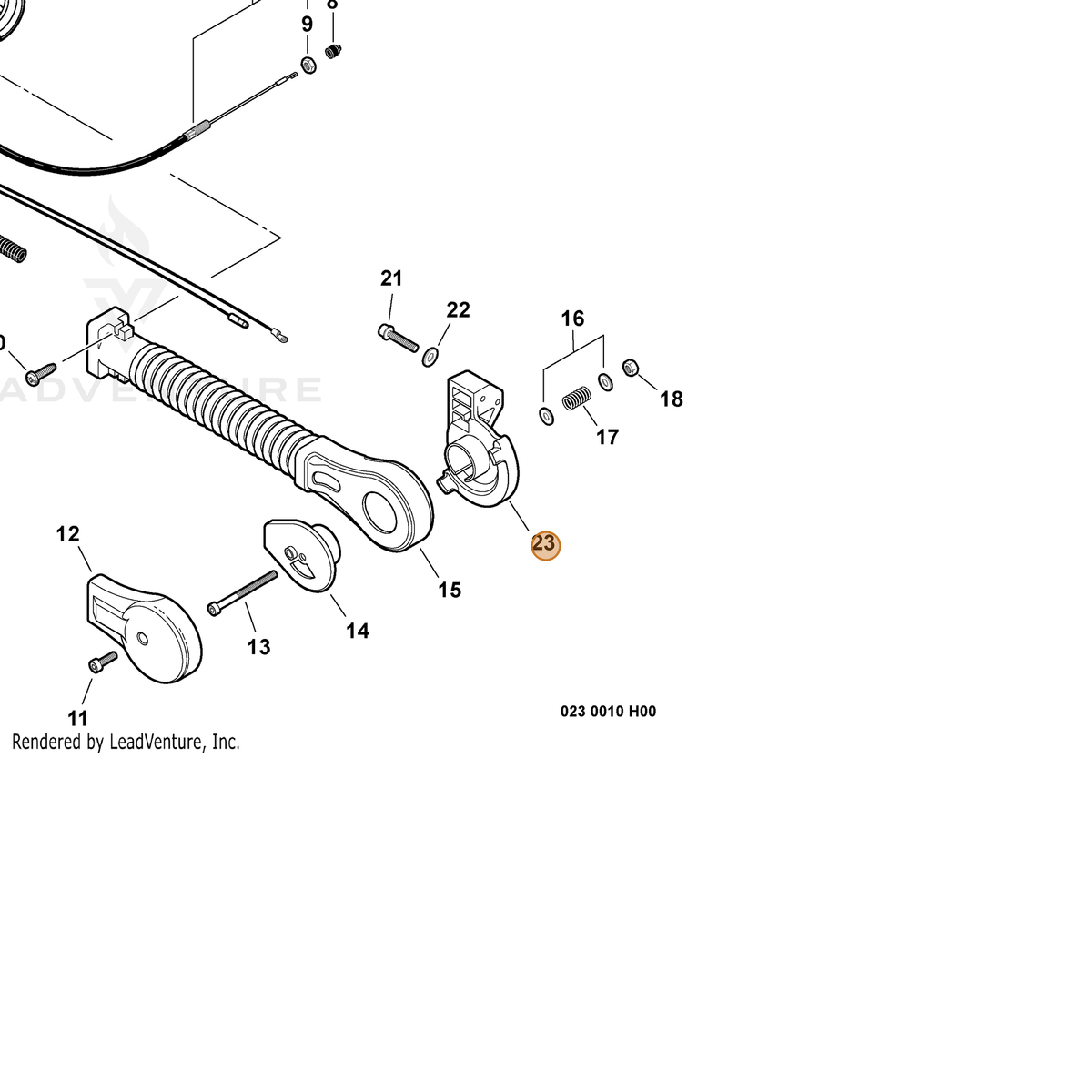 ECHO part C472000060 — IPL diagram snippet (6x zoom, amber highlight)