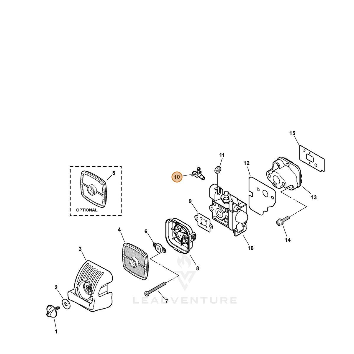 ECHO part C480000070 — IPL diagram snippet (6x zoom, amber highlight)
