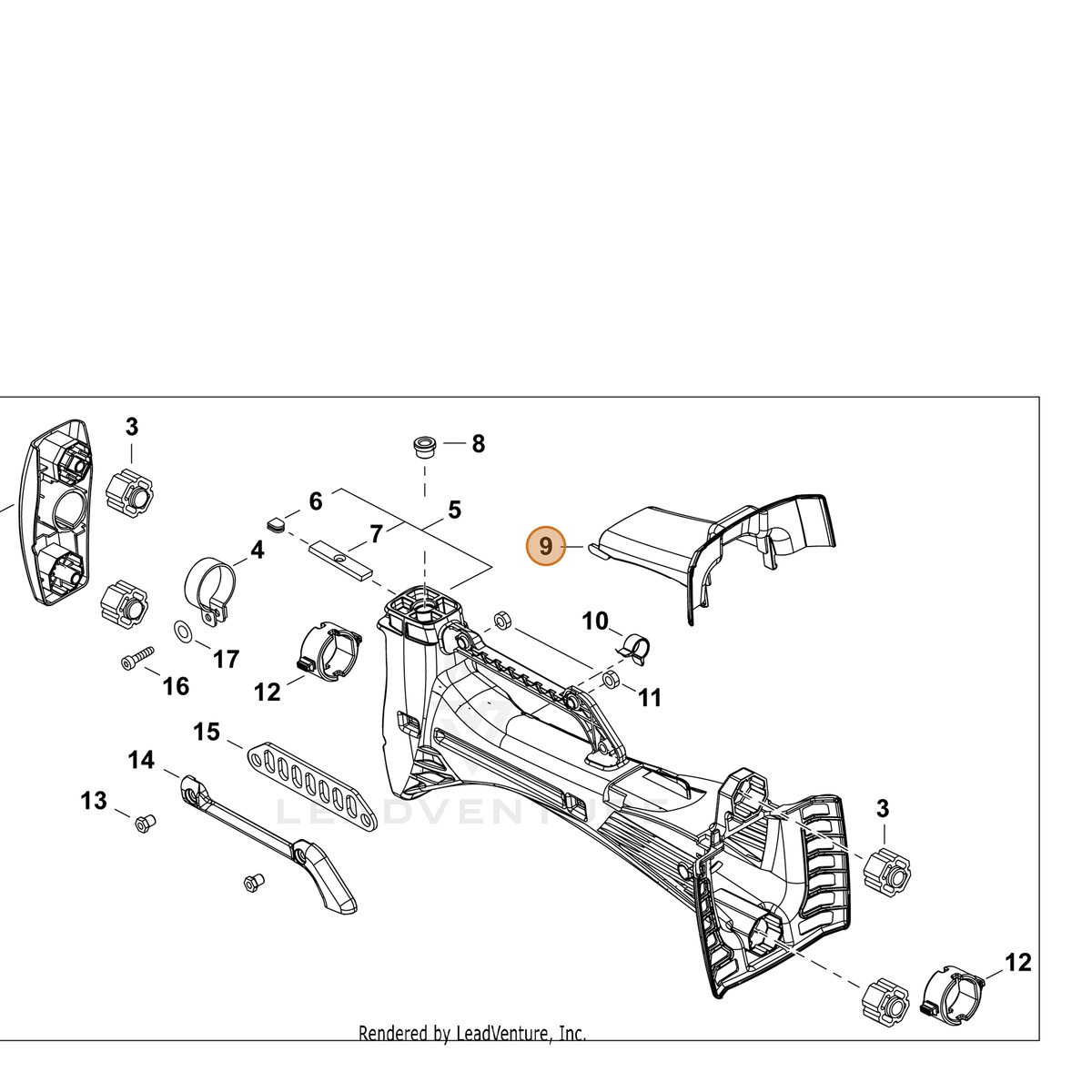 ECHO part C480000140 — IPL diagram snippet (6x zoom, amber highlight)