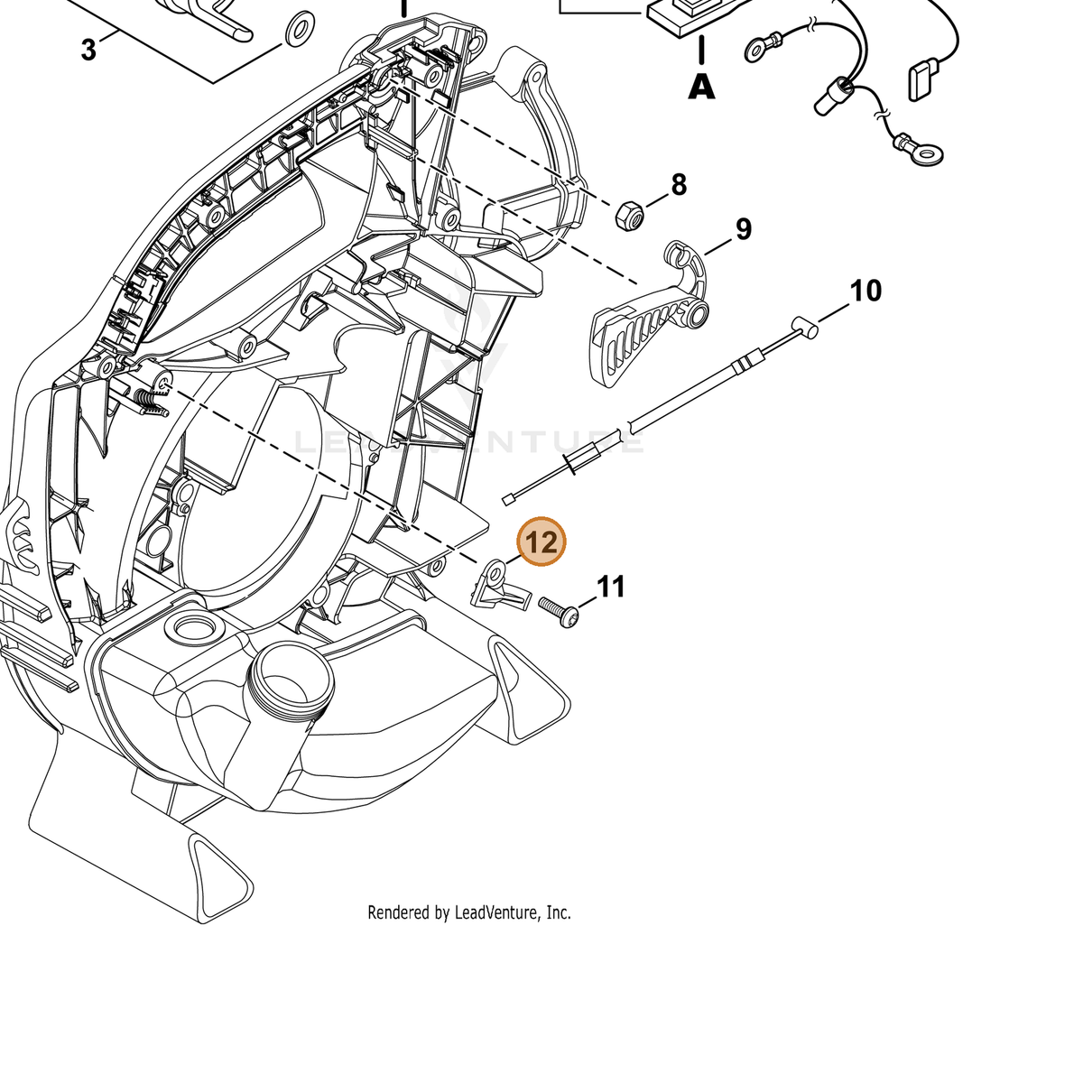 ECHO part C480000220 — IPL diagram snippet (6x zoom, amber highlight)