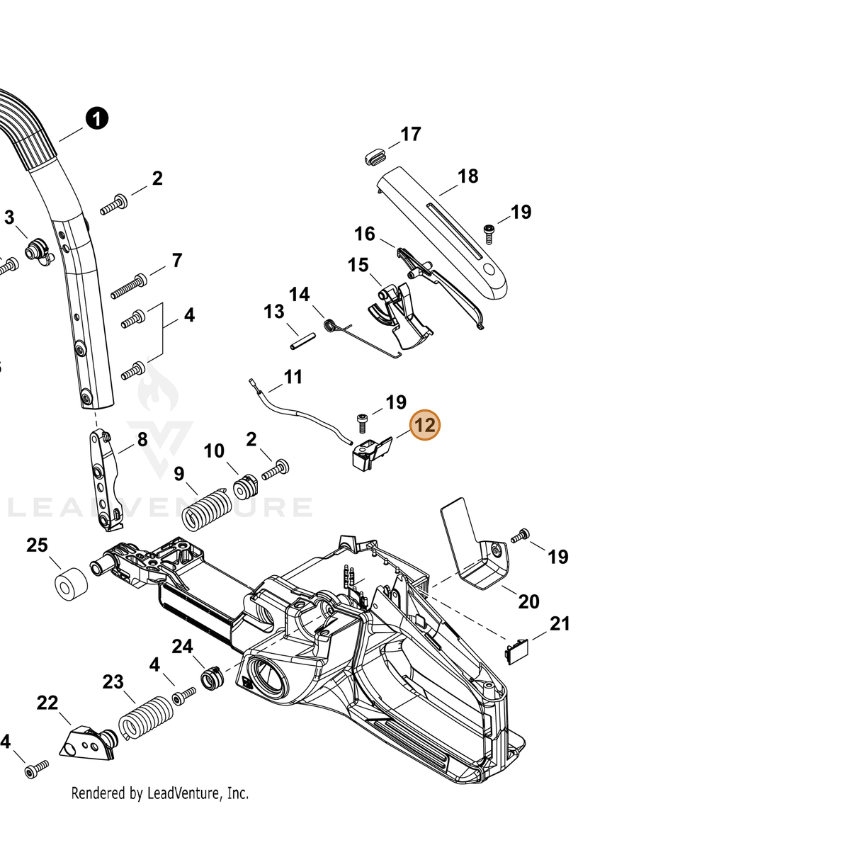 ECHO part C480000240 — IPL diagram snippet (6x zoom, amber highlight)