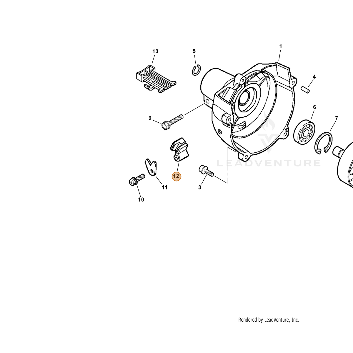 ECHO part C482000030 — IPL diagram snippet (6x zoom, amber highlight)