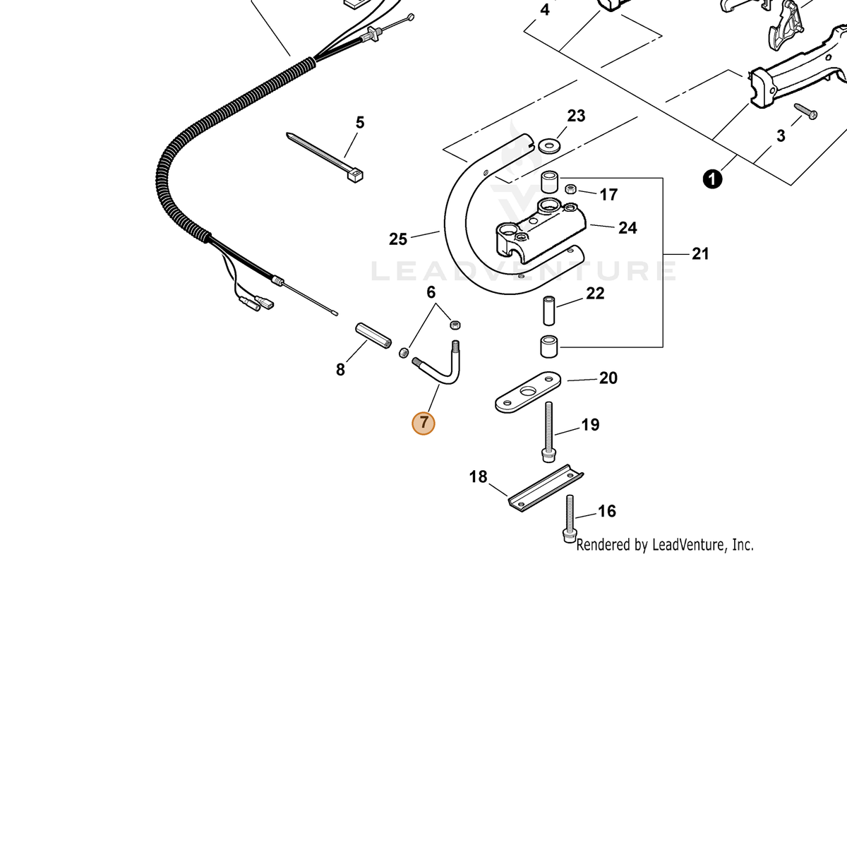 ECHO part C482000050 — IPL diagram snippet (6x zoom, amber highlight)