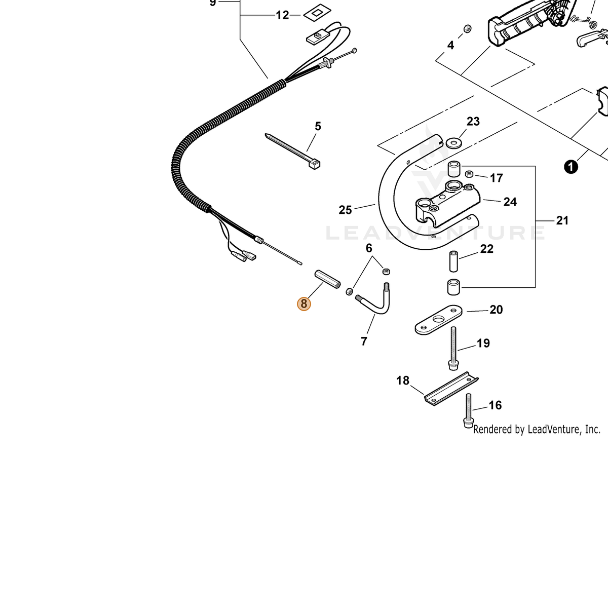 ECHO part C482000060 — IPL diagram snippet (6x zoom, amber highlight)