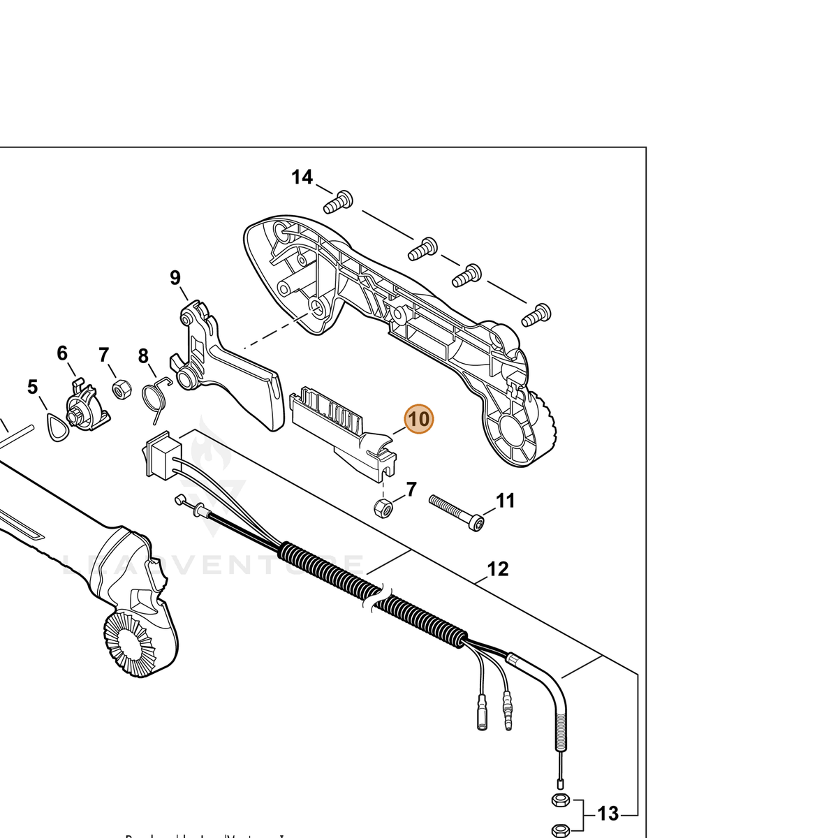 ECHO part C482000101 — IPL diagram snippet (6x zoom, amber highlight)