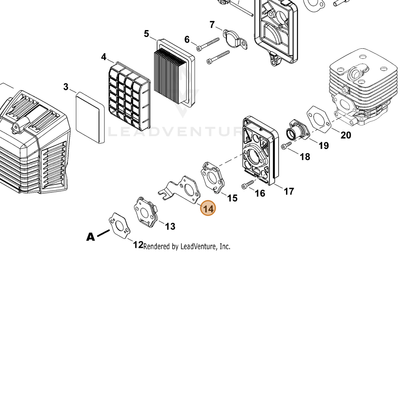 ECHO part C487000410 — IPL diagram snippet (6x zoom, amber highlight)