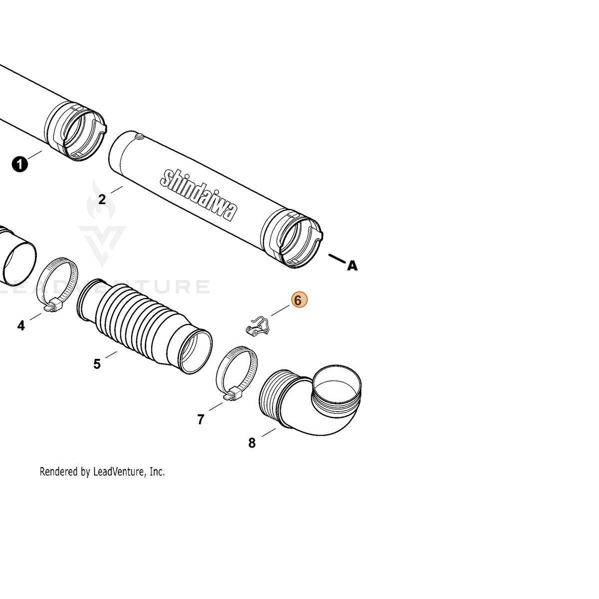 ECHO part C487000420 — IPL diagram snippet (6x zoom, amber highlight)