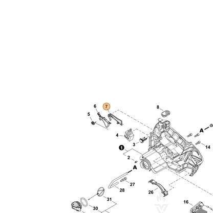 ECHO part C490000010 — IPL diagram snippet (6x zoom, amber highlight)