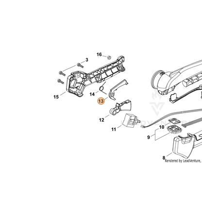 ECHO part C490000090 — IPL diagram snippet (6x zoom, amber highlight)