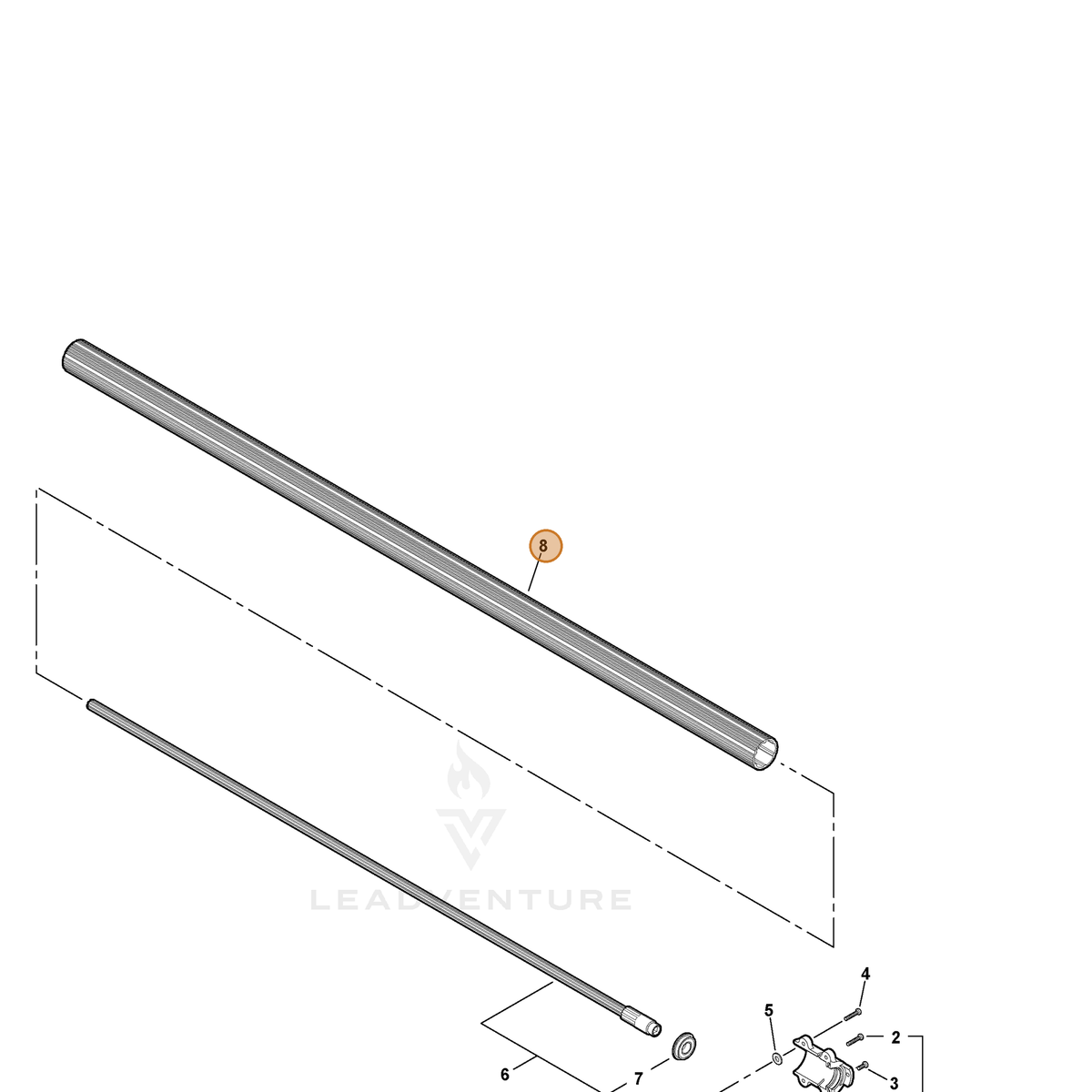 ECHO part C500000271 — IPL diagram snippet (6x zoom, amber highlight)