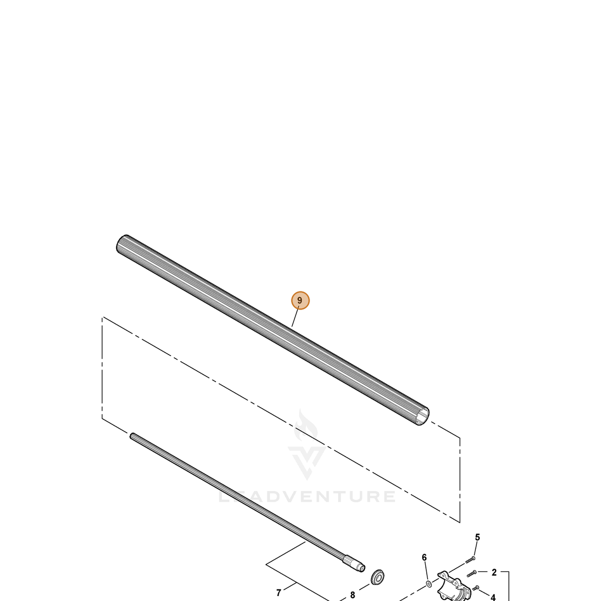 ECHO part C500000321 — IPL diagram snippet (6x zoom, amber highlight)