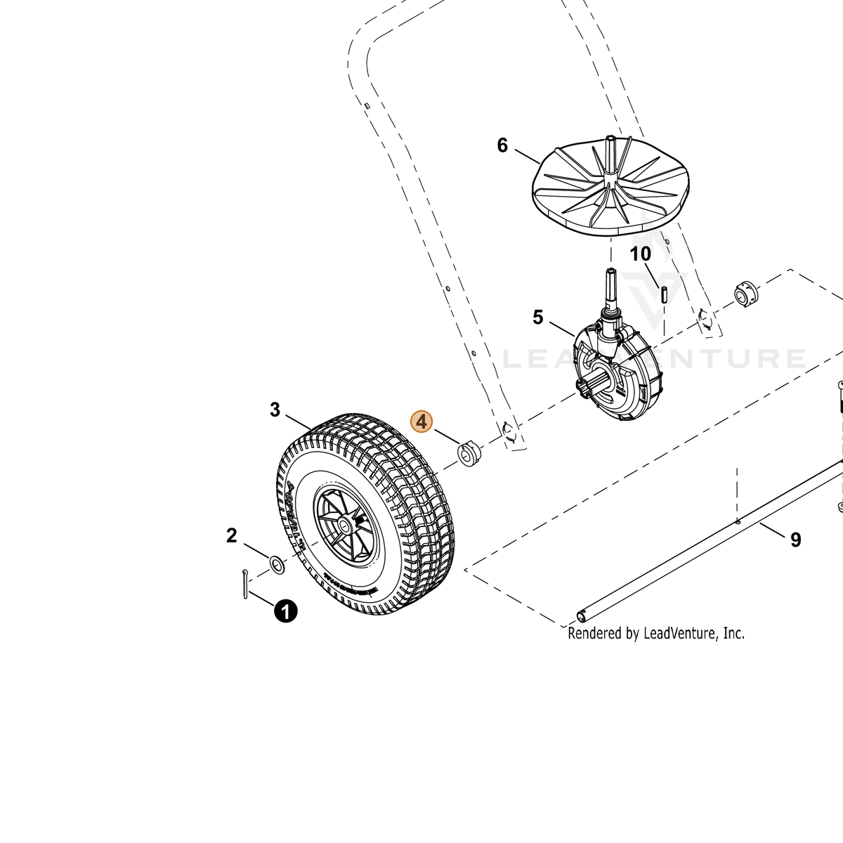 ECHO part C501000150 — IPL diagram snippet (6x zoom, amber highlight)