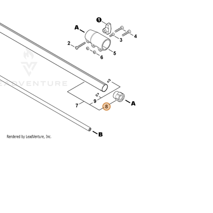 ECHO part C503000080 — IPL diagram snippet (6x zoom, amber highlight)