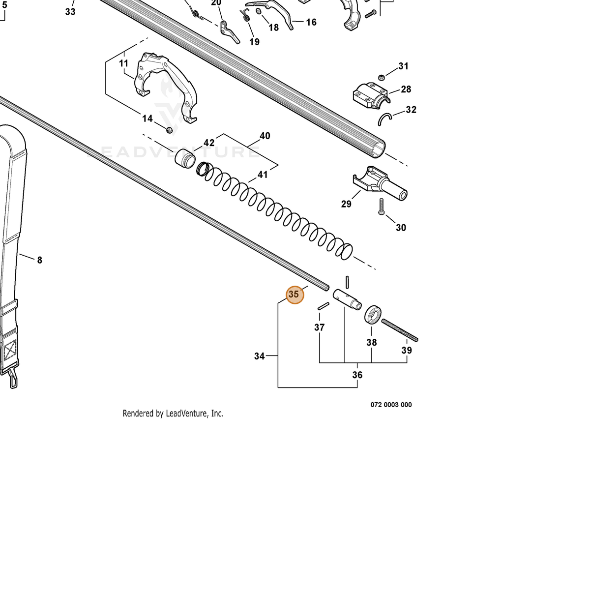 ECHO part C504000260 — IPL diagram snippet (6x zoom, amber highlight)