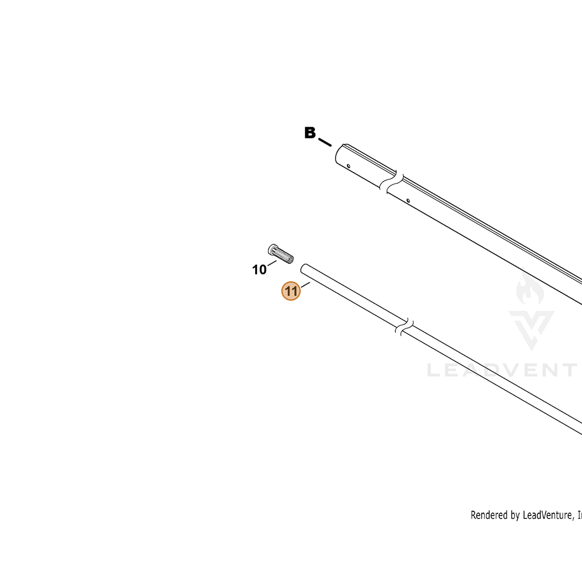 ECHO part C504000360 — IPL diagram snippet (6x zoom, amber highlight)